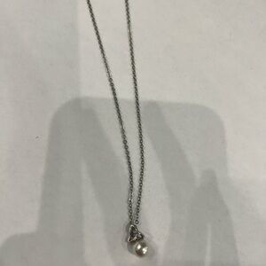 Silver Pearl Celtic knot Pendant Necklace